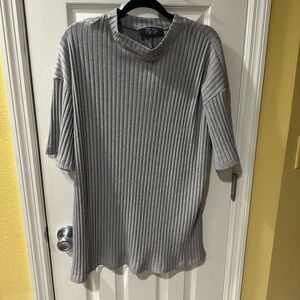 Dressed in LaLa Gray Ribbed Tunic